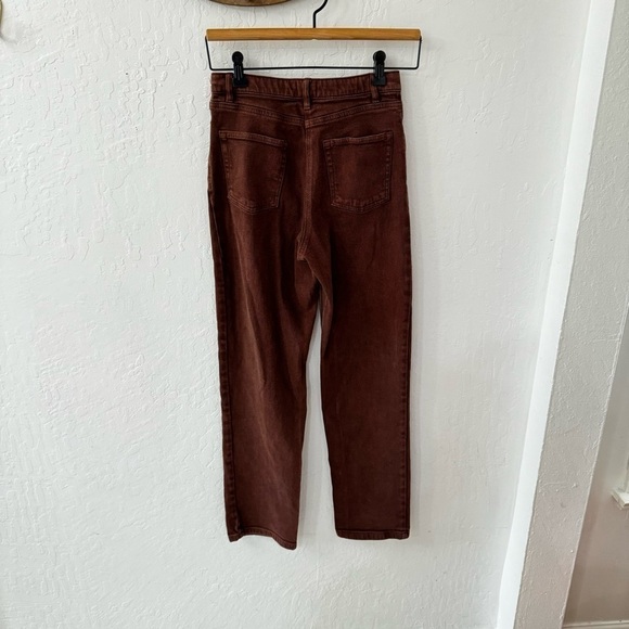 Aritzia Wilfred Free Chocolate Brown Straight Leg High Rise Denim Jean 4 - Picture 10 of 15